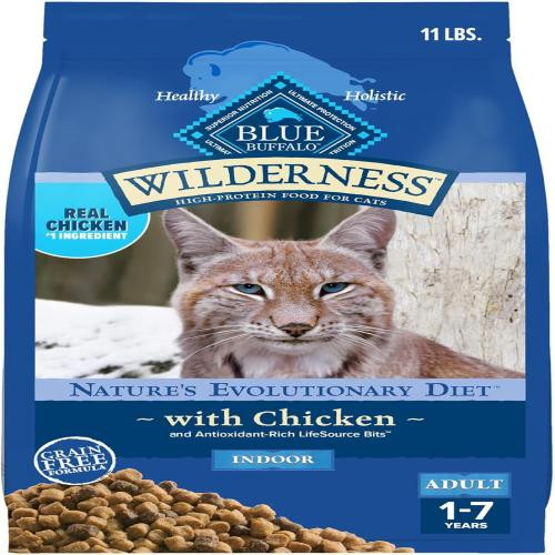 Blue Buffalo Wilderness Nature's Evolutionary Diet High-Protein, Grain-Free Natural Dry Food for Adult Cats, Chicken, 11-lb. Bag In Stock